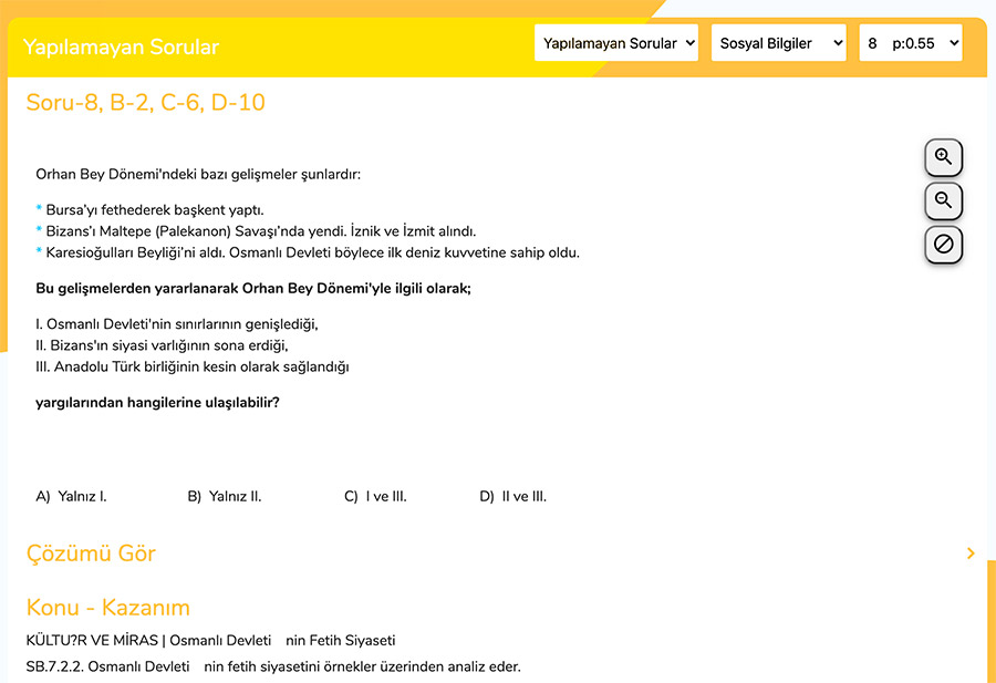 Yapılamayan Sorular